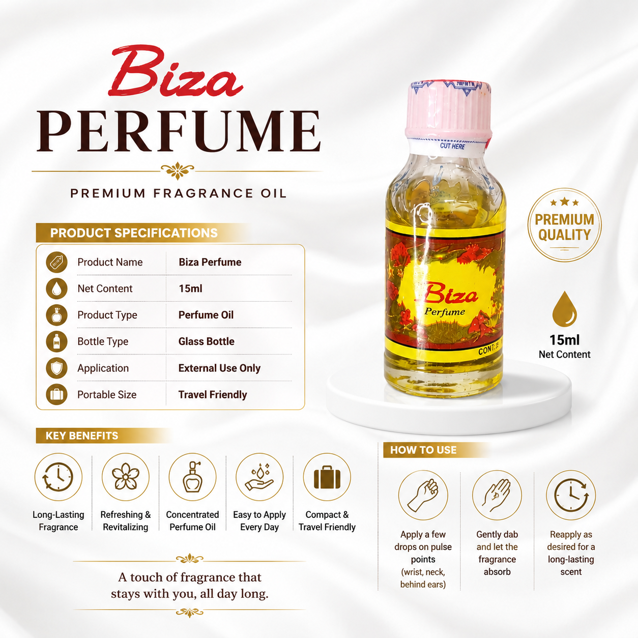 Biza Spiritual Perfume Oil – Attraction, Favour & Positive Aura Perfume