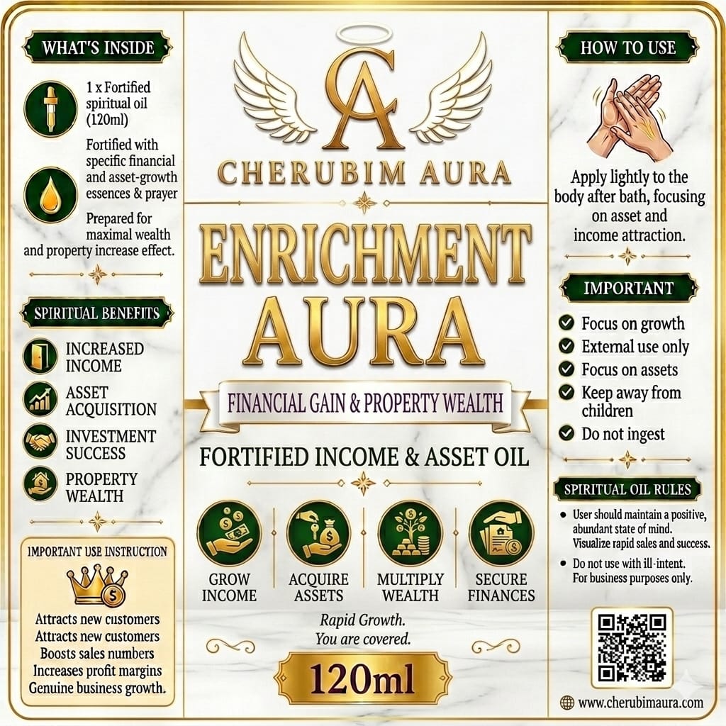 Cherubim Aura Enrichment Financial Gain & Property Wealth Fortified Oil – 120ml