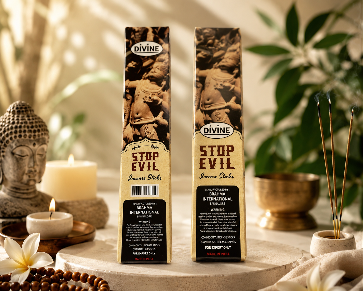 Stop Evil Premium Incense Sticks | Home Fragrance Incense for Prayer & Meditation | 20 Sticks