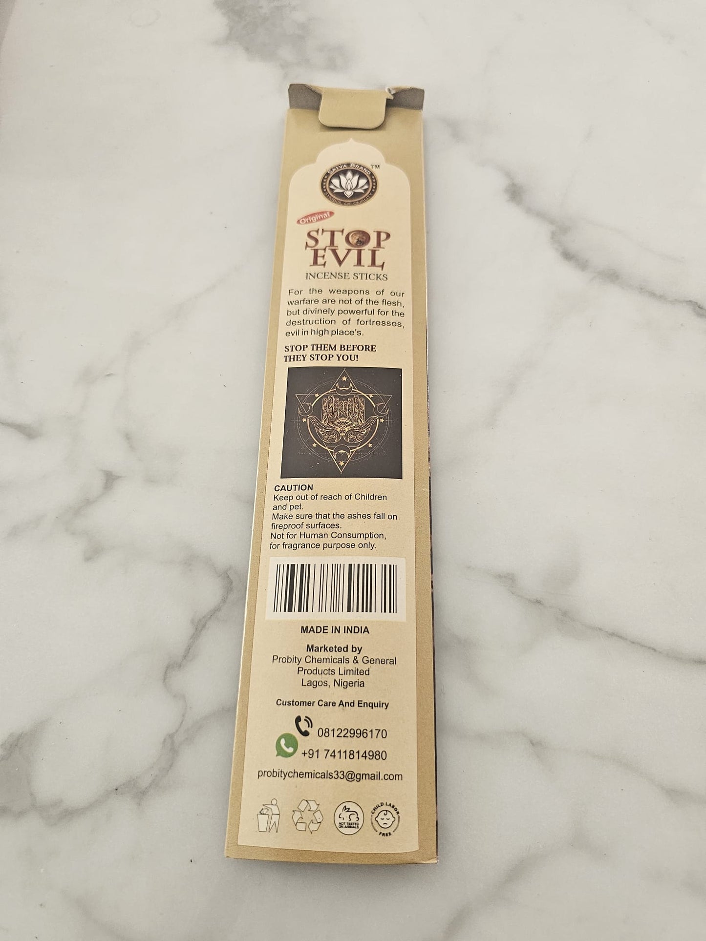 Stop Evil Premium Incense Sticks | Home Fragrance Incense for Prayer & Meditation | 20 Sticks - Incense - Cherubim Aura