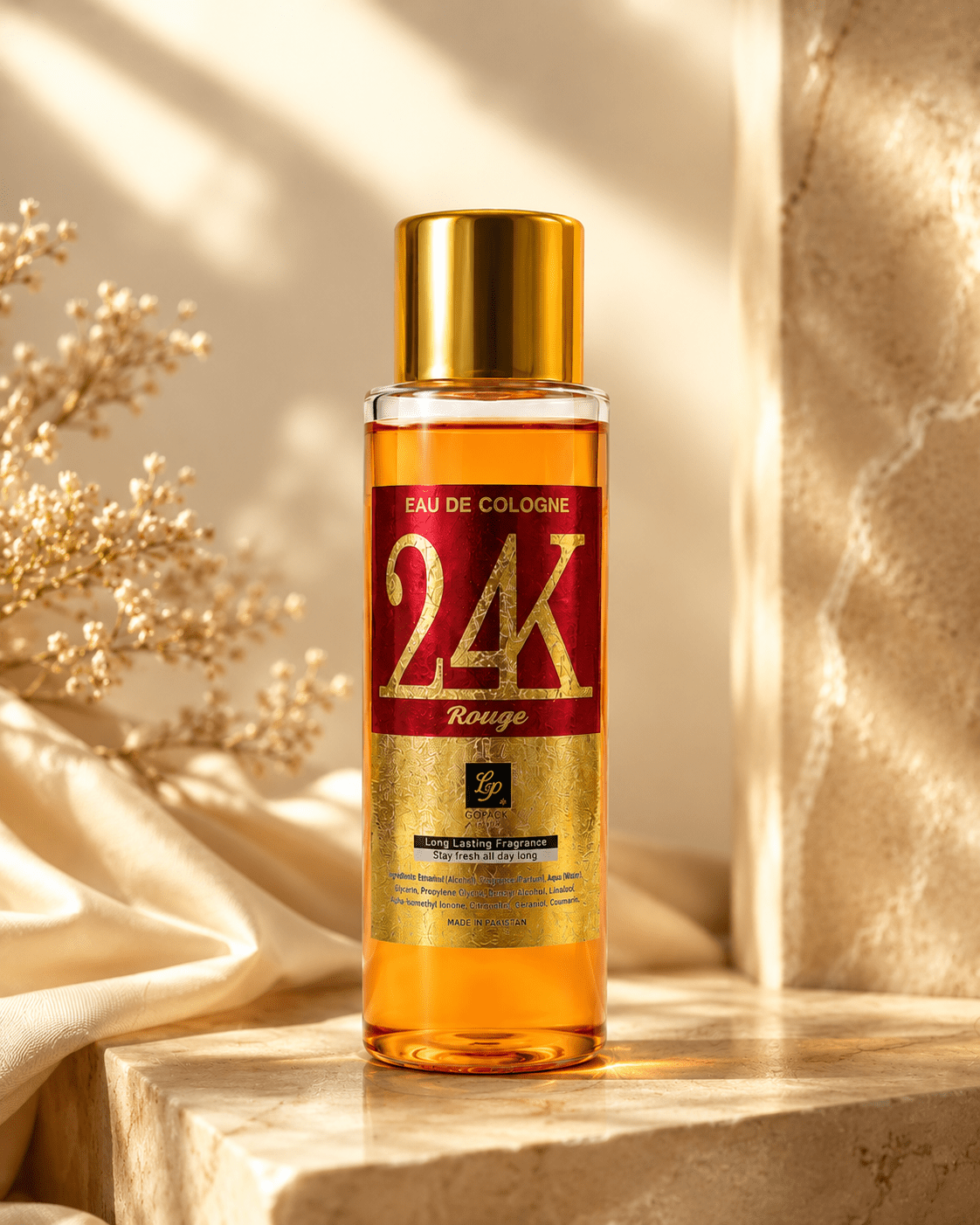 24K Rouge Eau De Cologne by Grace Paris – Luxury Floral, Fresh & Woody Spiritual Anointing Water for Confidence & Aura Refinement - Perfume - Cherubim Aura