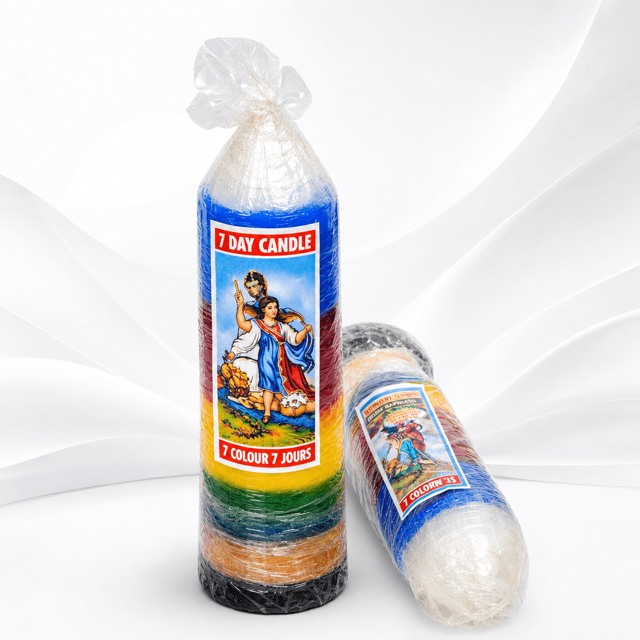 7 Day 7 Colour Spiritual Candle – Multi Colour Prayer, Intention & Ritual Candle - Spiritual Candles - Cherubim Aura