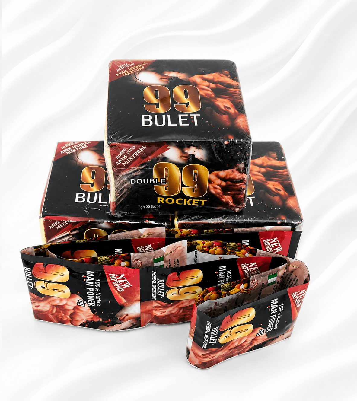 99 Bulet Double 99 Rocket Herbal Man Power Supplement – 6g Sachets - Adult Intimacy product - Cherubim Aura