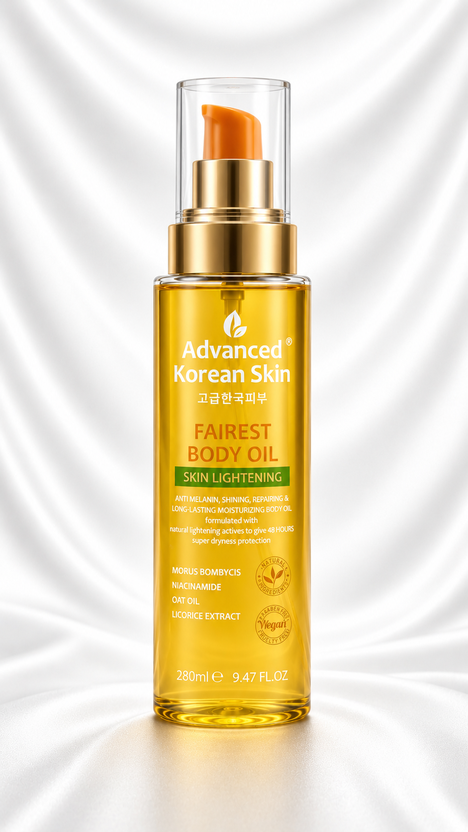Advanced Korean Skin Fairest Body Oil with Niacinamide | Nourishing Moisturising Body Oil | 280ml