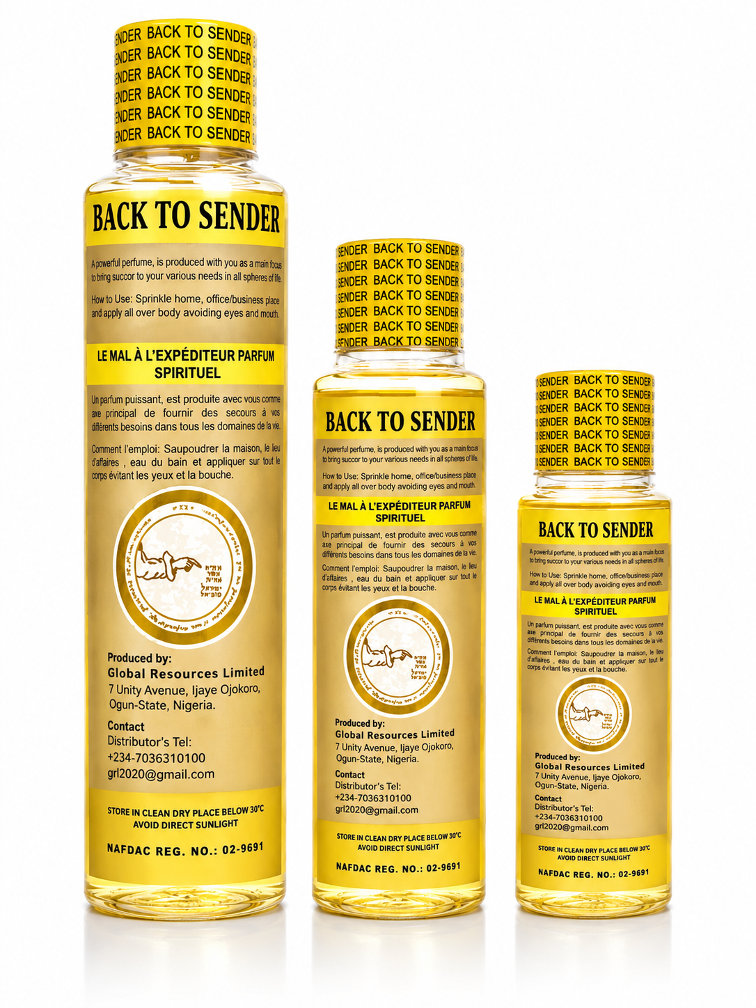 Back to Sender Spiritual Perfume | Long-Lasting Reversing Protection Fragrance | 500ml, 250ml & 150ml