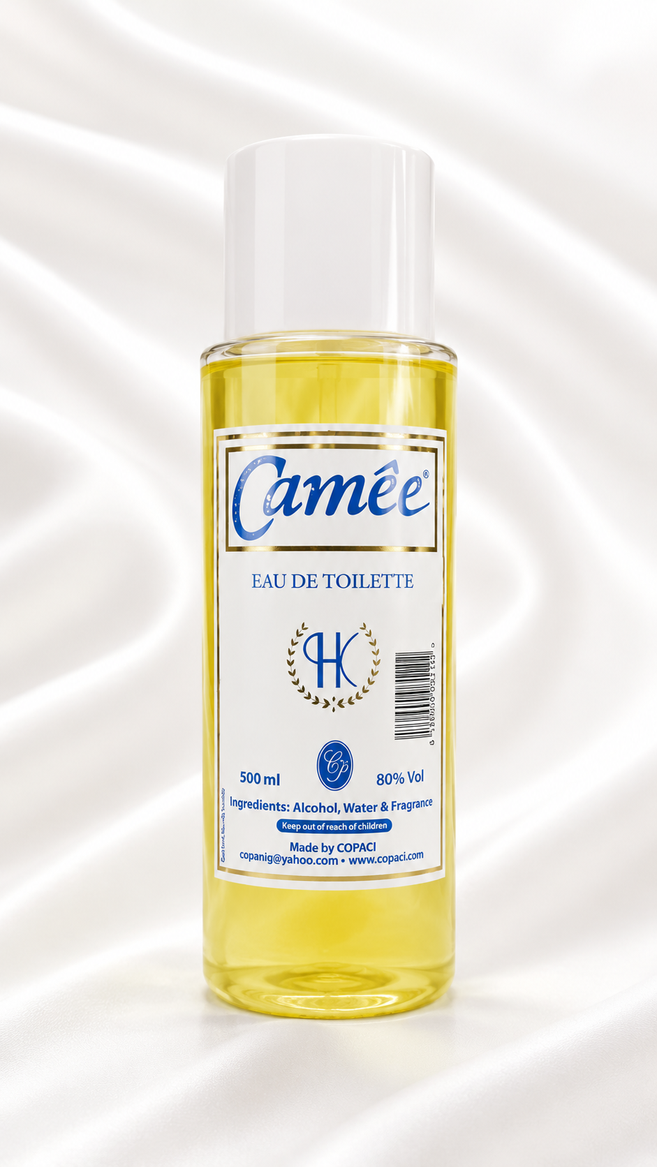 Camee eau de toilette bottle on a white background
