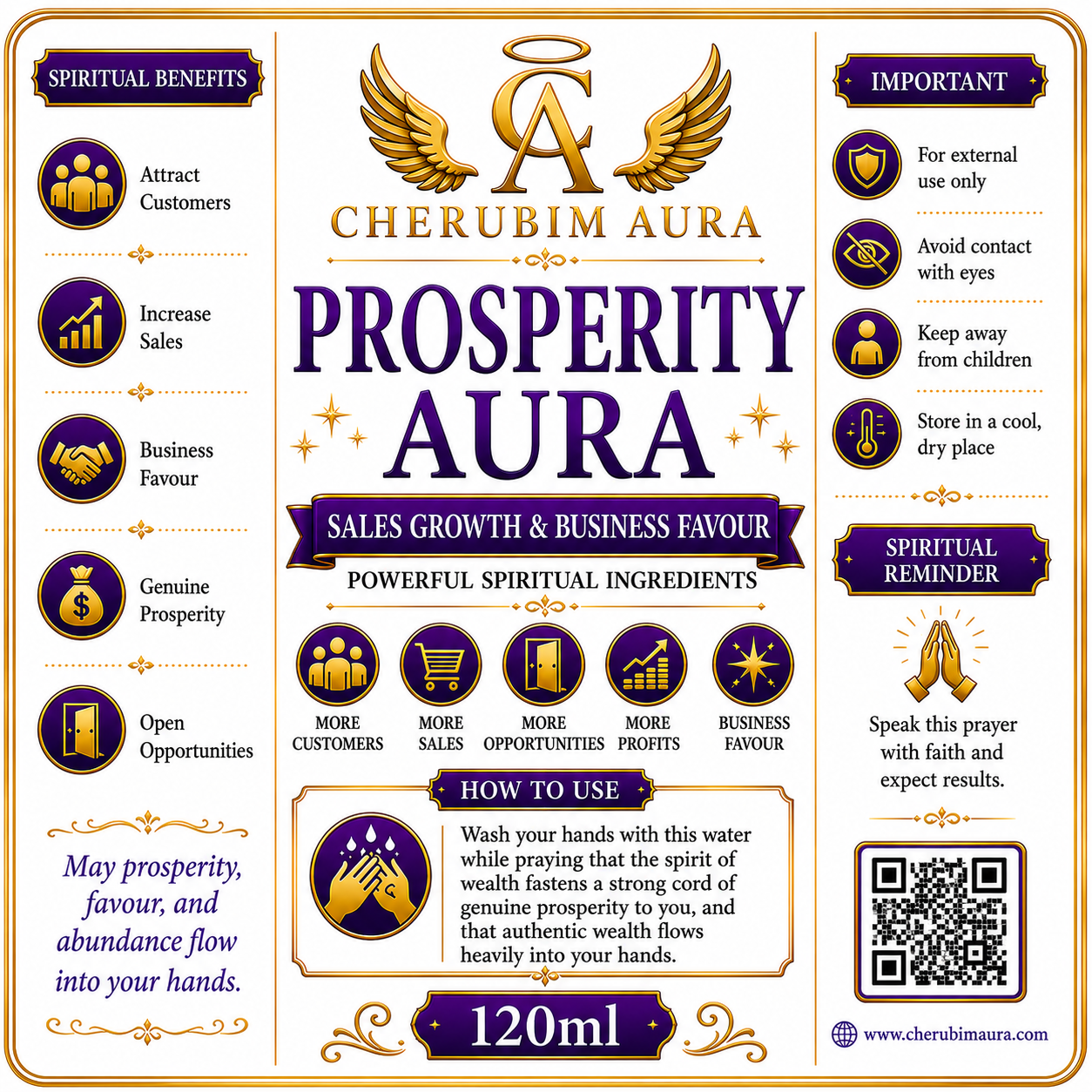 Cherubim Aura Prosperity Sales Growth & Business Favour Oil – 120ml