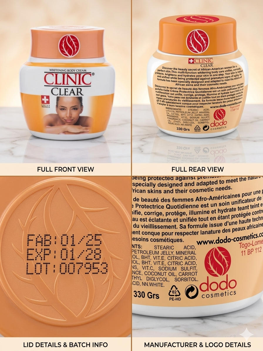 Clinic Clear Whitening Cream 330g - Brightening Body Lotion