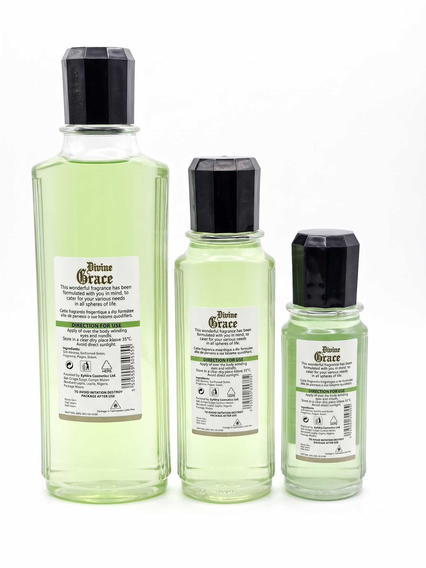 Divine Grace Eau de Cologne | Premium Long-Lasting Refreshing Fragrance | 500ml, 250ml & 150ml