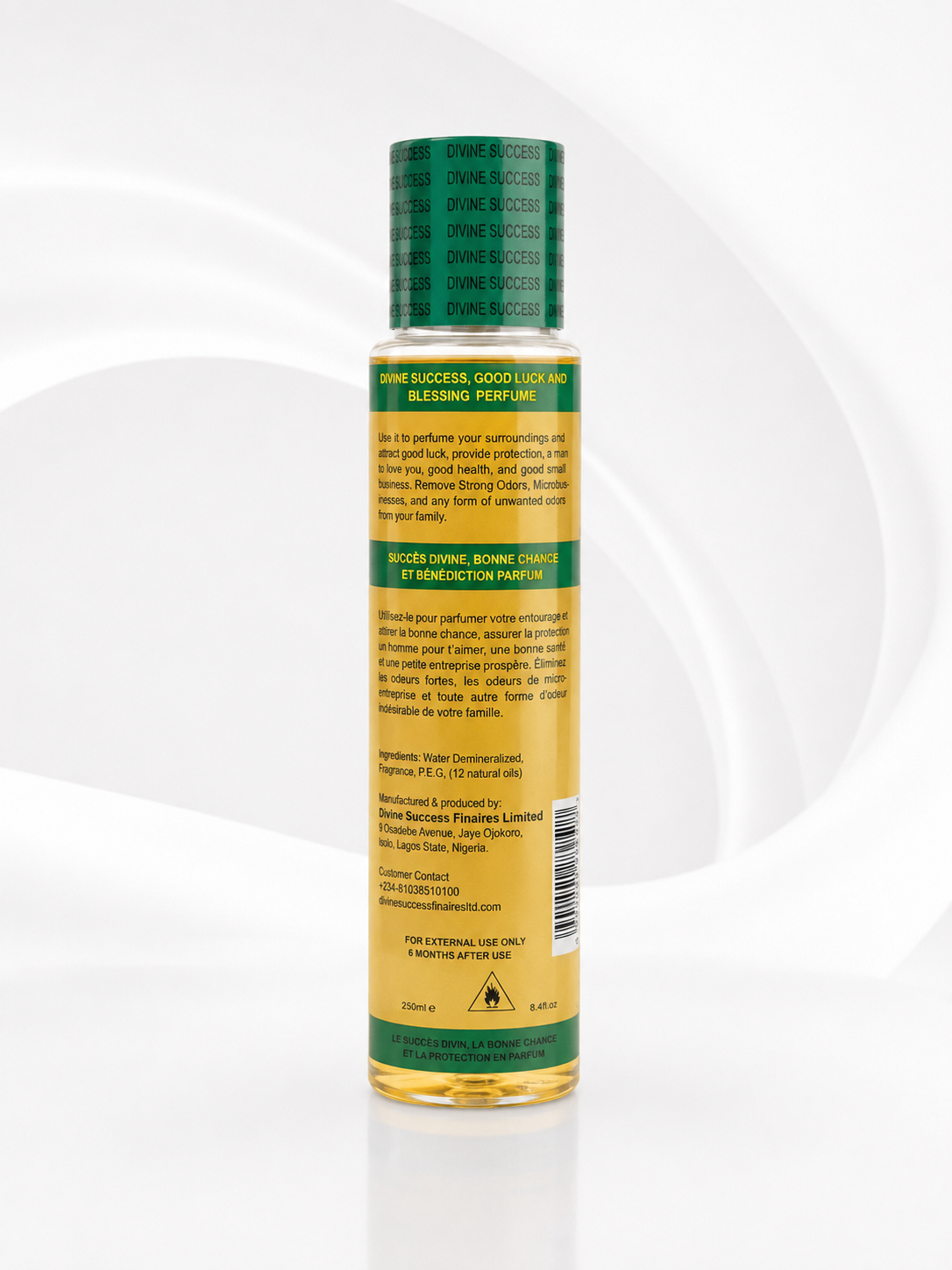 Divine Success Spiritual Perfume | Good Luck & Blessings Fragrance | Long-Lasting Cologne