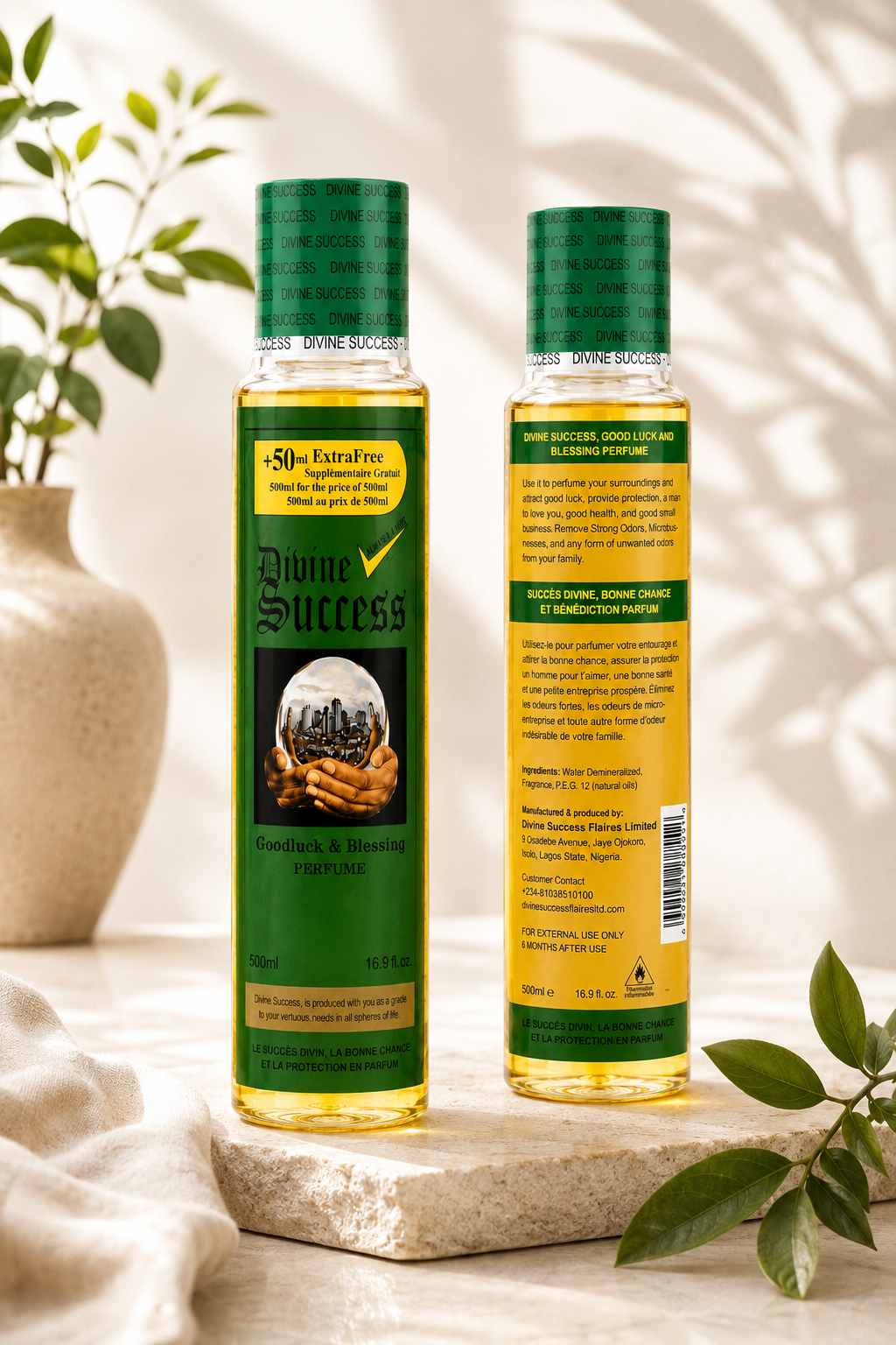 Divine Success Spiritual Perfume | Good Luck & Blessings Fragrance | Long-Lasting Cologne