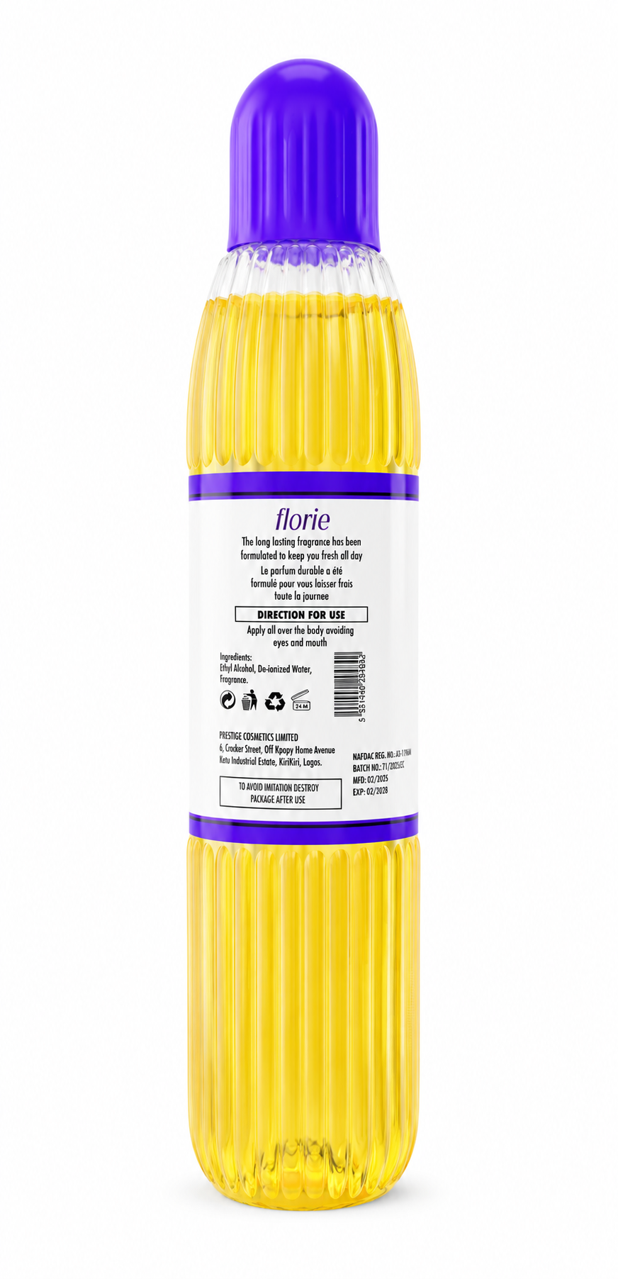 Florie Eau de Cologne | Elegant Floral Fragrance | Long-Lasting Fresh Cologne | 500ml