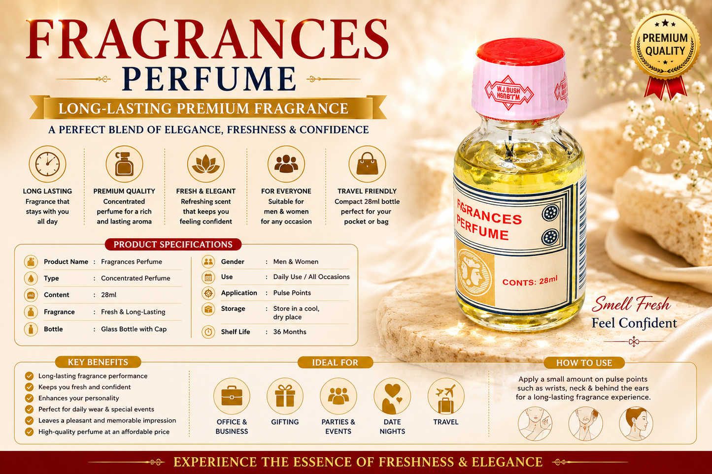 Fragrances Spiritual Perfume Oil – Long-Lasting Protection, Cleansing & Positive Energy Oil | 28ml  SEO Product Title