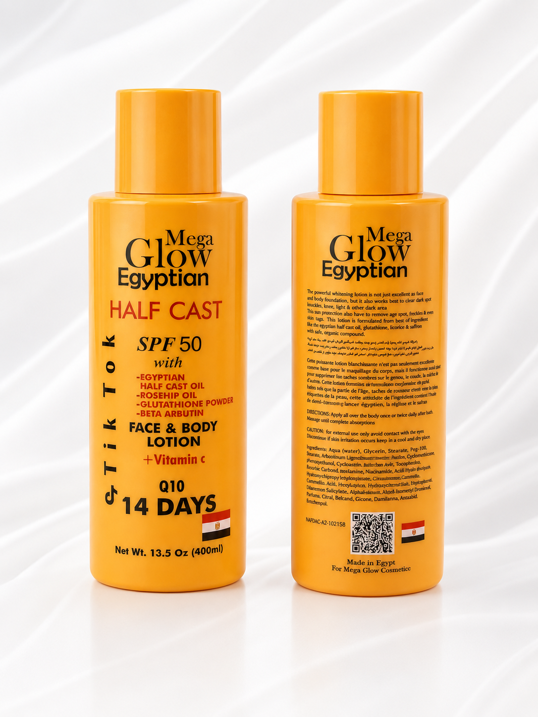 Mega Glow Egyptian Face & Body Lotion – Hydrating & Radiance Boosting Formula (400ml)