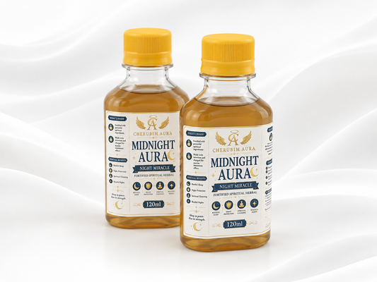 Amber perfume bottle, 120ml, with gold cap; Cherubim Aura Midnight Aura label (2 pack)