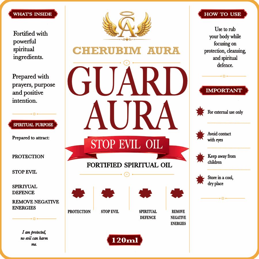 Guard Aura Stop Evil Fortified Spiritual Oil – 120ml | Cherubim Aura