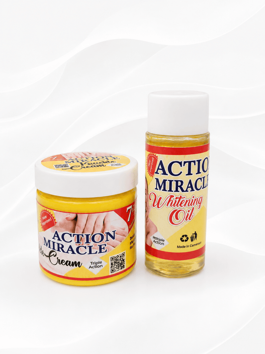 Action Miracle Whitening Oil & Cream Set with Alpha Arbutin & Glutathione - Body Lotion - Cherubim Aura