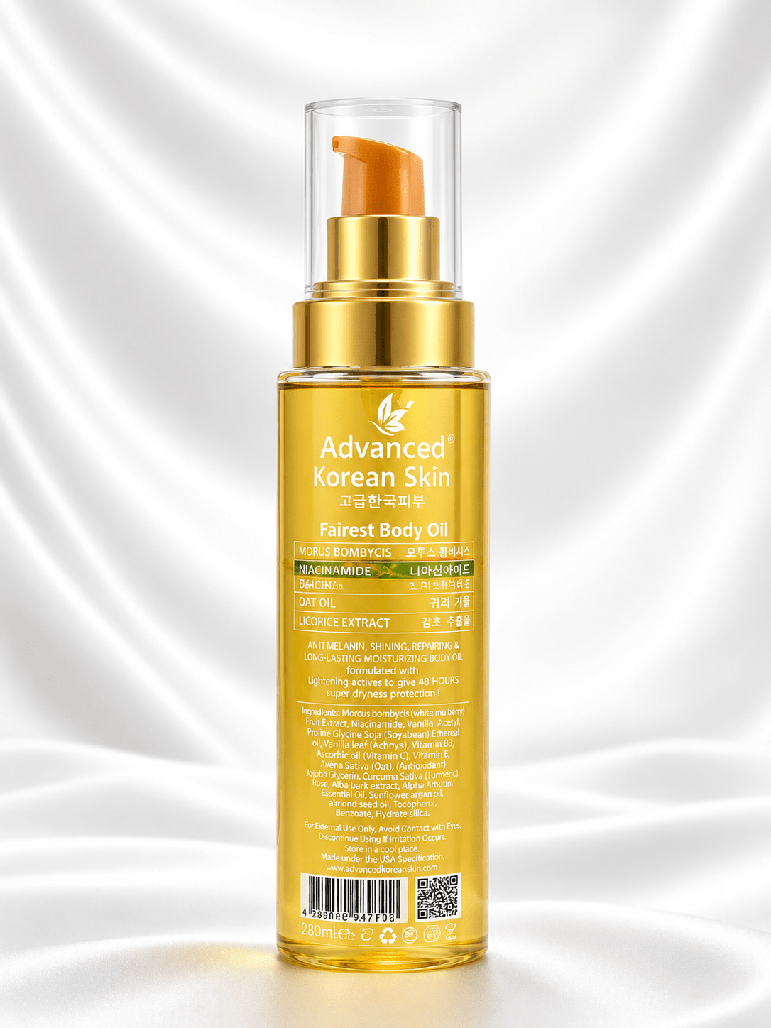 Advanced Korean Skin Fairest Body Oil with Niacinamide | Nourishing Moisturising Body Oil | 280ml - Skincare - Cherubim Aura