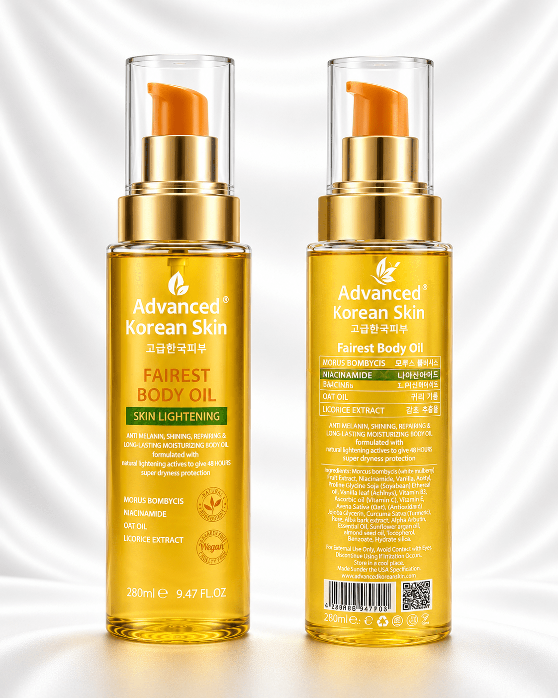Advanced Korean Skin Fairest Body Oil with Niacinamide | Nourishing Moisturising Body Oil | 280ml - Skincare - Cherubim Aura