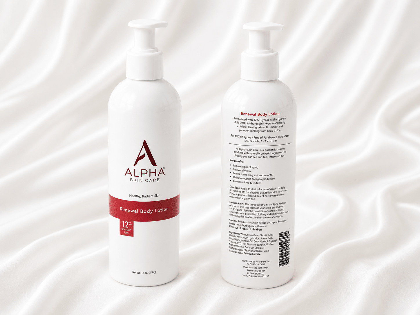 Alpha Skin Care Renewal Body Lotion 12% Glycolic AHA | Exfoliating & Hydrating Body Lotion | 340g (12oz) - Body Lotion - Cherubim Aura
