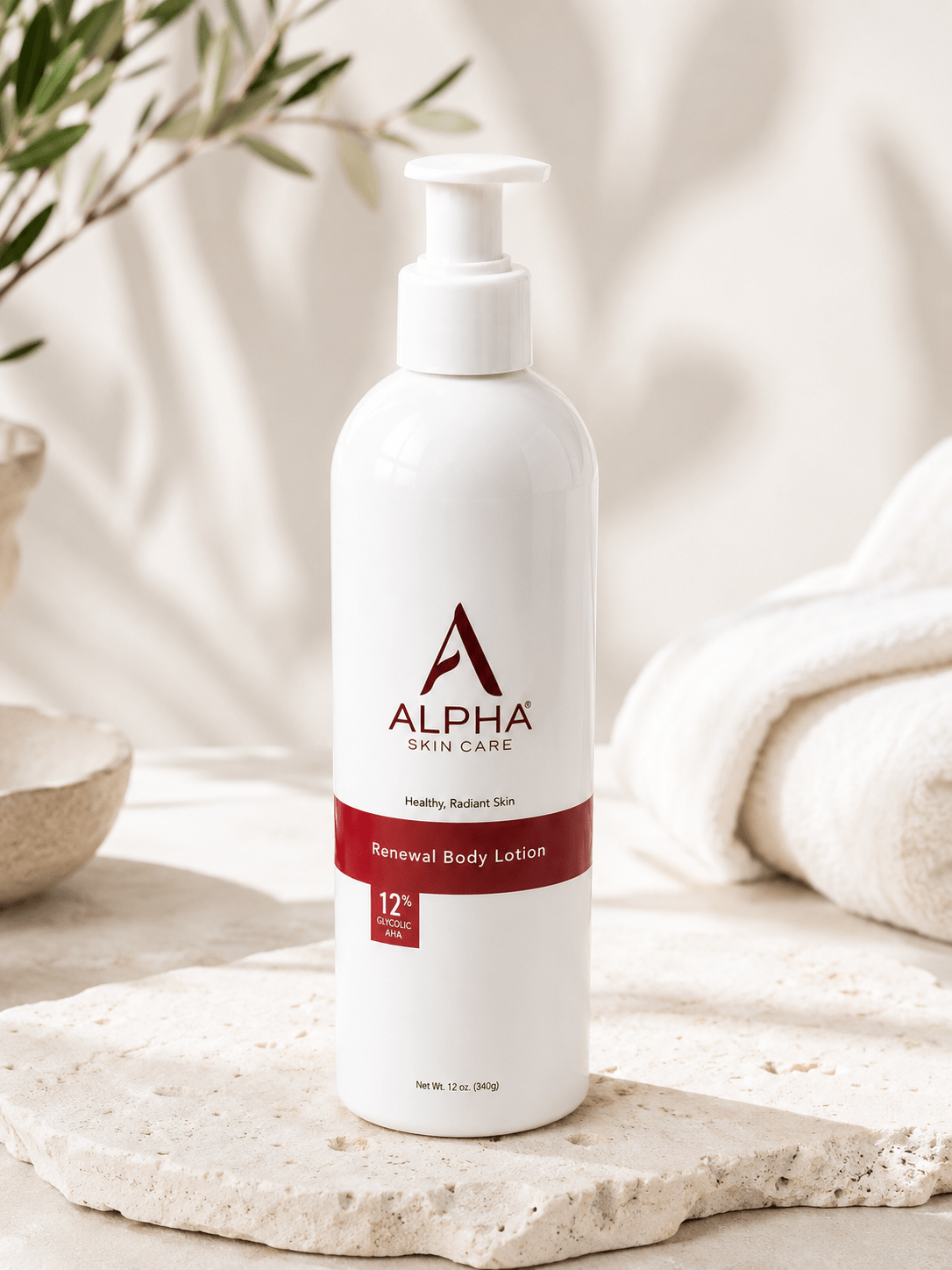 Alpha Skin Care Renewal Body Lotion 12% Glycolic AHA | Exfoliating & Hydrating Body Lotion | 340g (12oz) - Body Lotion - Cherubim Aura