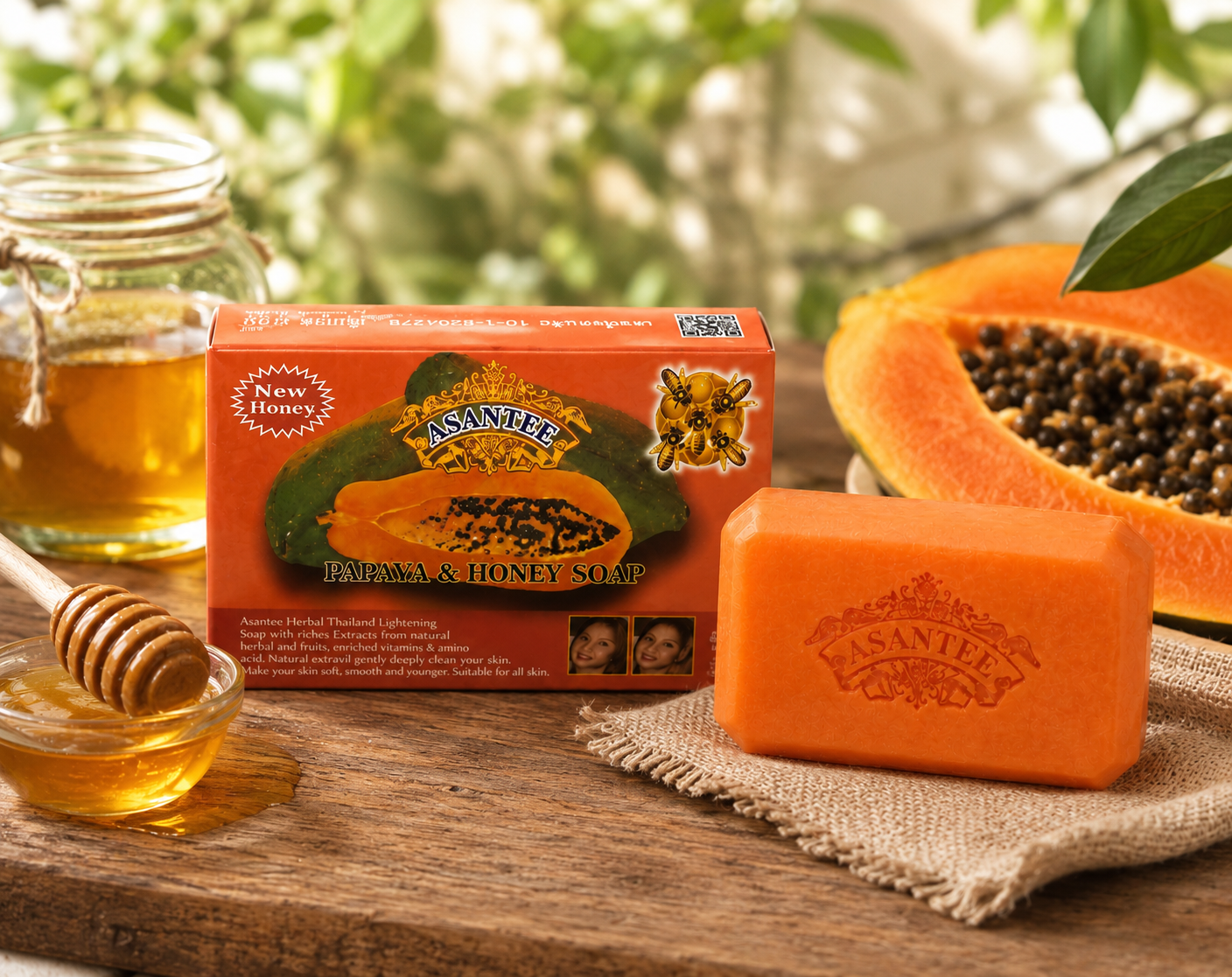 Asantee Herbal Brightening Soap – Papaya, Carrot, Honey & Arbutin Face & Body Cleansing Bar – 4 Variants - Skincare - Cherubim Aura