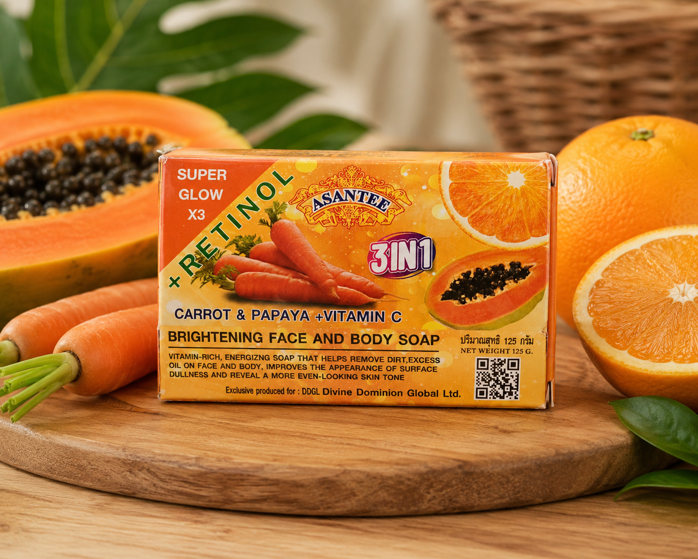 Asantee Herbal Brightening Soap – Papaya, Carrot, Honey & Arbutin Face & Body Cleansing Bar – 4 Variants - Skincare - Cherubim Aura