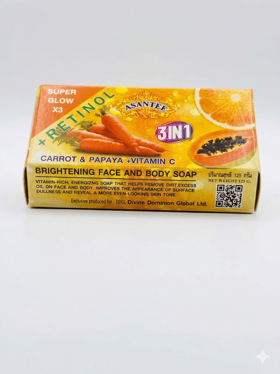 Asantee Herbal Brightening Soap – Papaya, Carrot, Honey & Arbutin Face & Body Cleansing Bar – 4 Variants - Skincare - Cherubim Aura