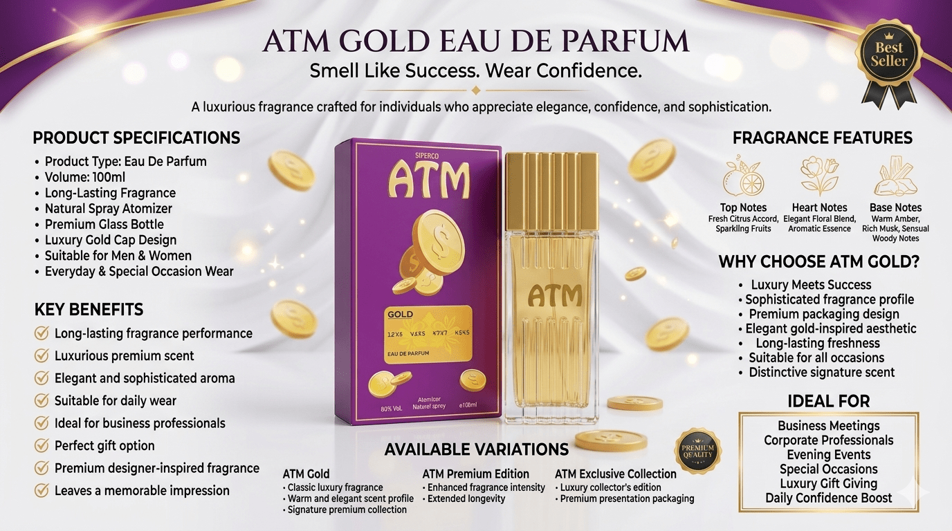 ATM Spiritual Perfume | Prosperity, Financial Favour & Opportunity Perfume | Long-Lasting Spiritual Cologne | 100ml - Perfume - Cherubim Aura