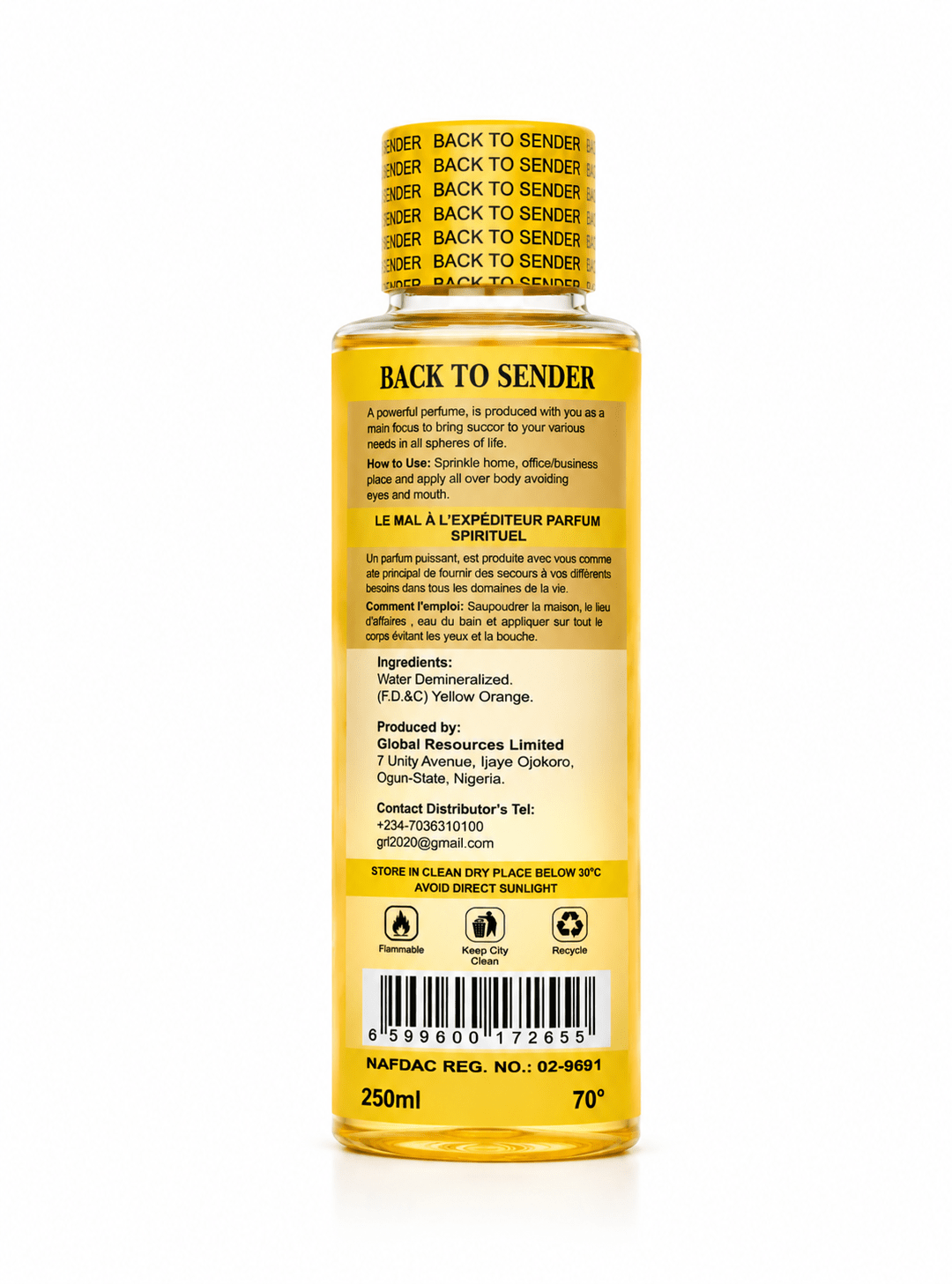 Back to Sender Spiritual Perfume | Long-Lasting Reversing Protection Fragrance | 500ml, 250ml & 150ml - Perfume - Cherubim Aura