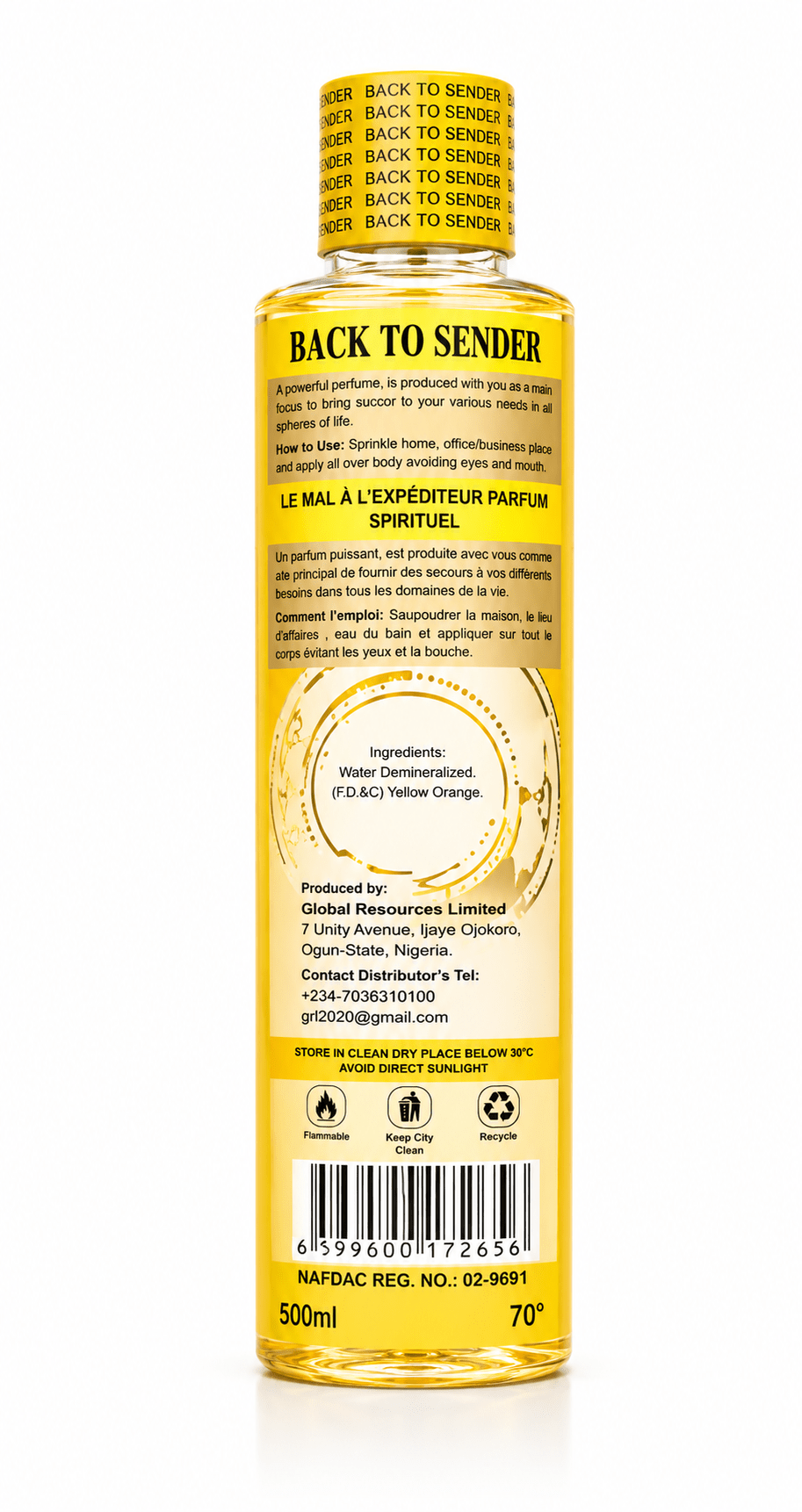 Back to Sender Spiritual Perfume | Long-Lasting Reversing Protection Fragrance | 500ml, 250ml & 150ml - Perfume - Cherubim Aura