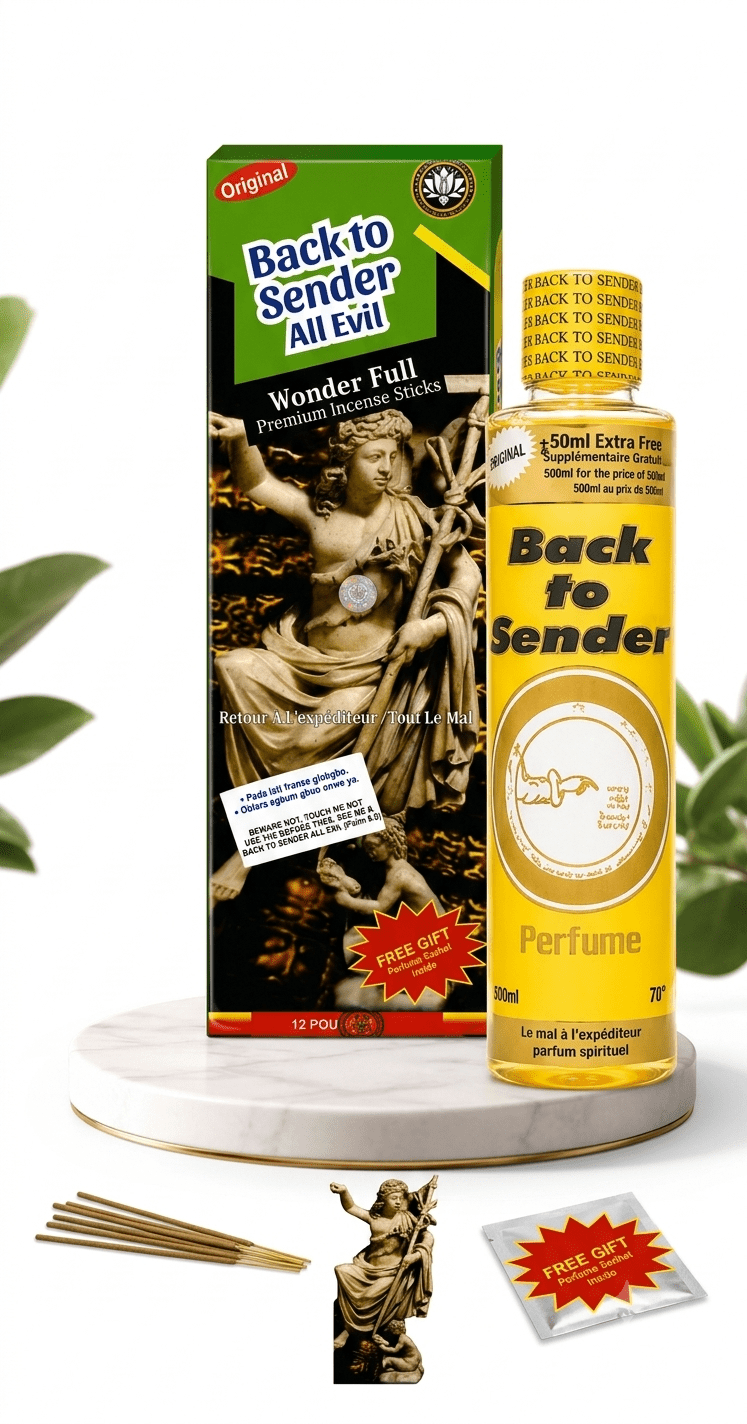 Back to Sender Spiritual Perfume & Premium Incense Bundle | 500ml, 250ml & 150ml Spiritual Fragrance Collection with Premium Incense Sticks - Bundle - Cherubim Aura