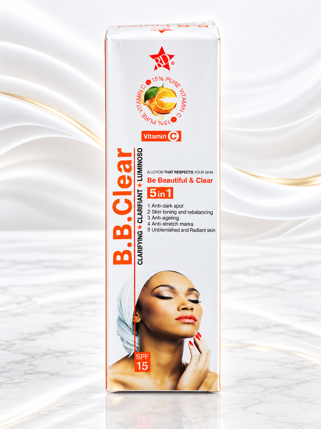 A tall white rectangular box of B.B.
