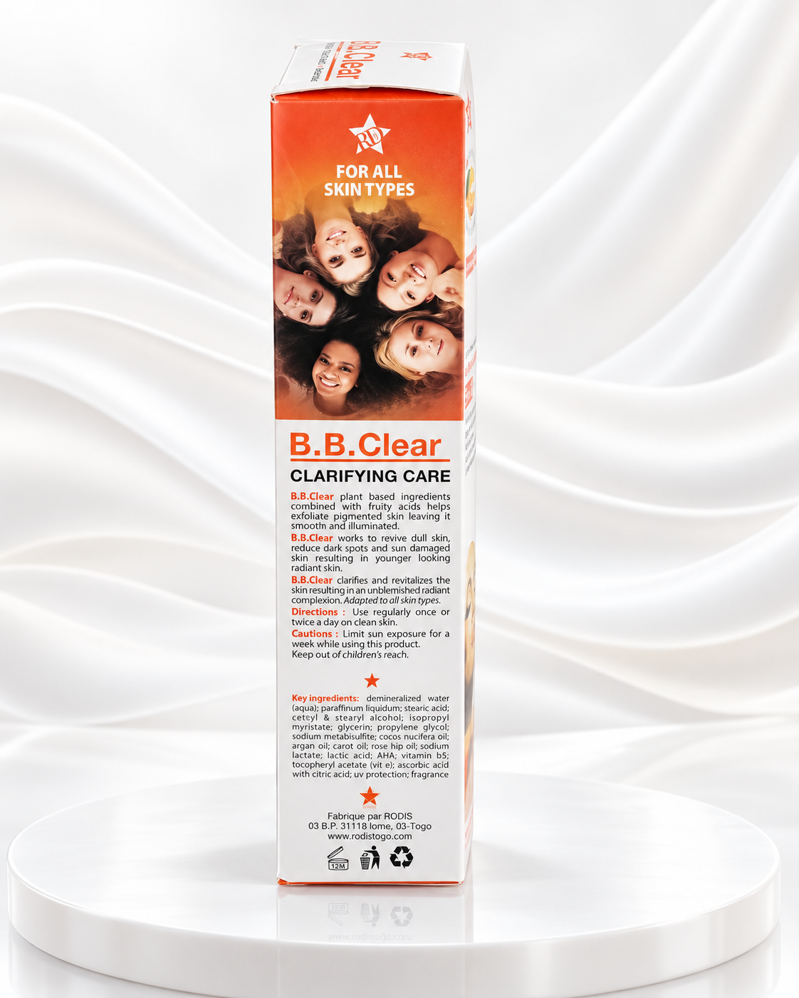 A boxed skincare product labeled B.B.