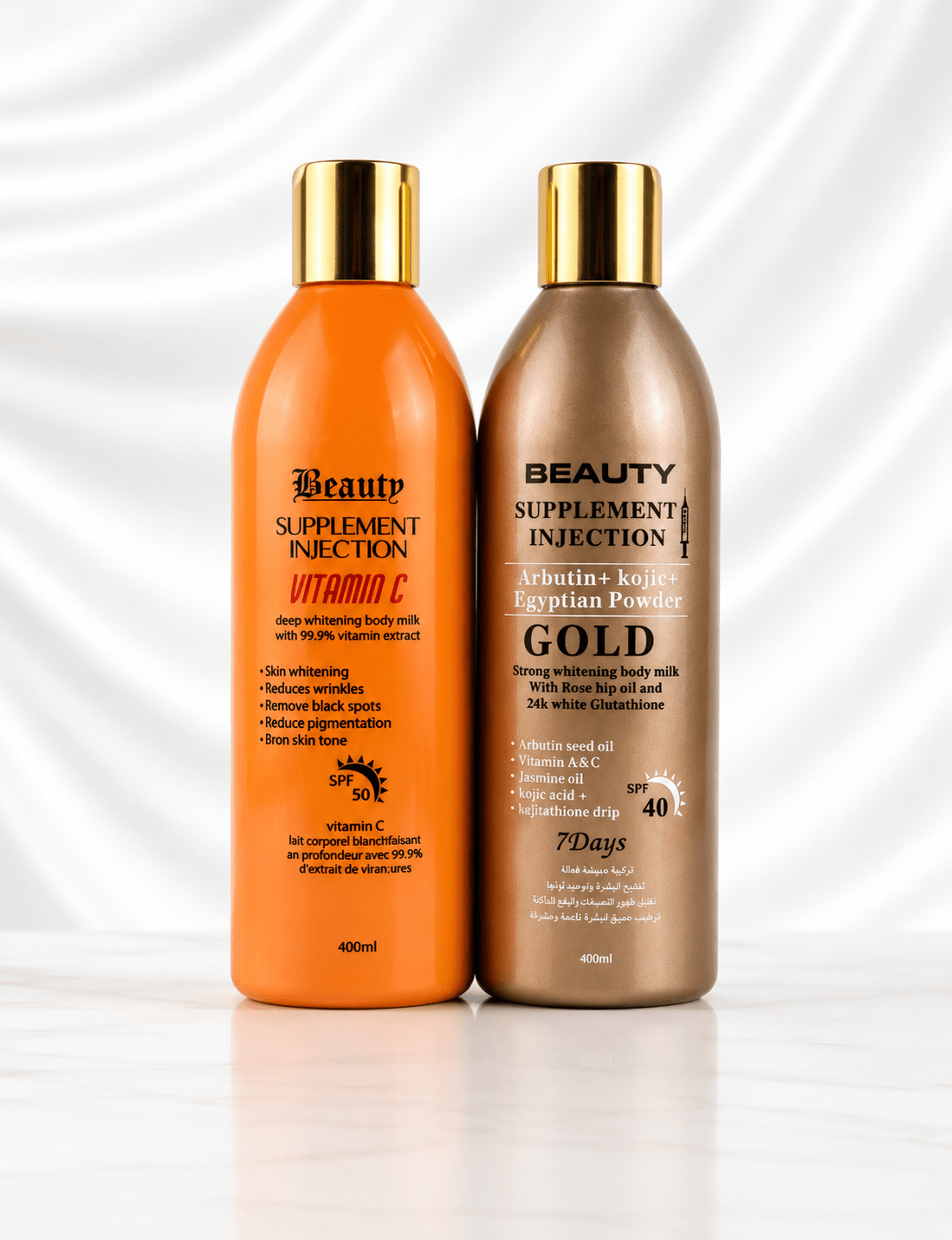 Beauty Supplement Injection Body Milk | Vitamin C SPF 50 & Gold Arbutin + Kojic Acid | Face & Body Lotion | 400ml - Body Lotion - Cherubim Aura