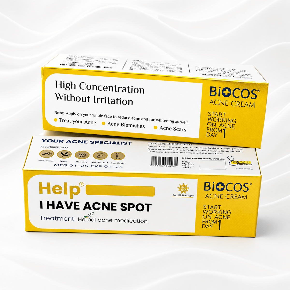 Biocos Help I Have Acne Spot Cream – Herbal Blemish Care with Neem, Aloe Vera, Glycolic Acid & Zinc Oxide - Skincare - Cherubim Aura