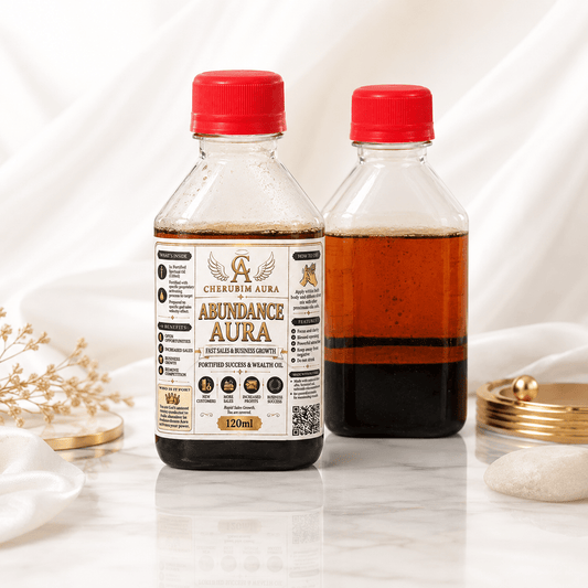 Cherubim Aura Abundance Fast Sales & Business Growth Fortified Oil – 120ml - Spiritual Oil - Cherubim Aura