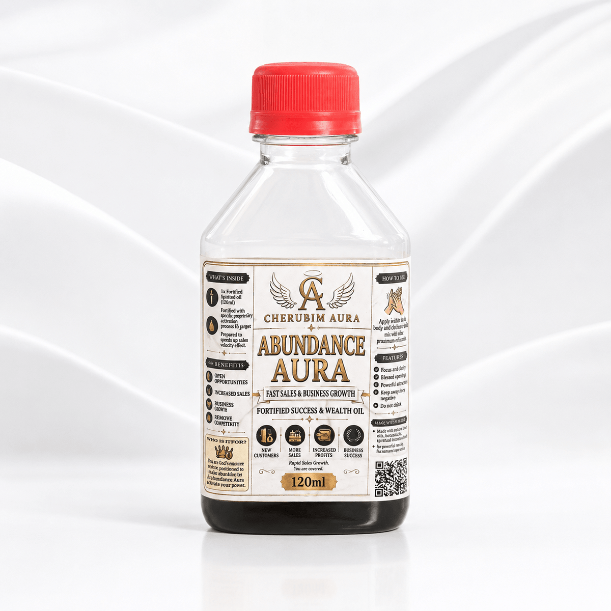 Cherubim Aura Abundance Fast Sales & Business Growth Fortified Oil – 120ml - Spiritual Oil - Cherubim Aura