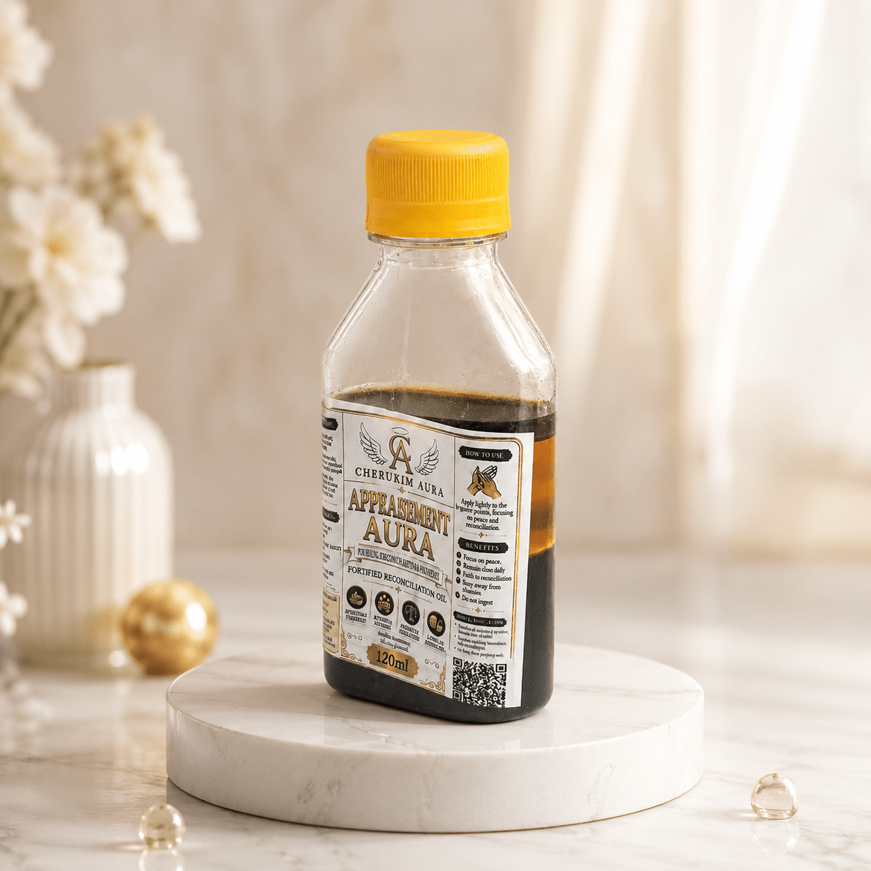 Cherubim Aura Appeasement Healing Discord & Restoring Grace Fortified Oil – 120ml - Spiritual Oil - Cherubim Aura