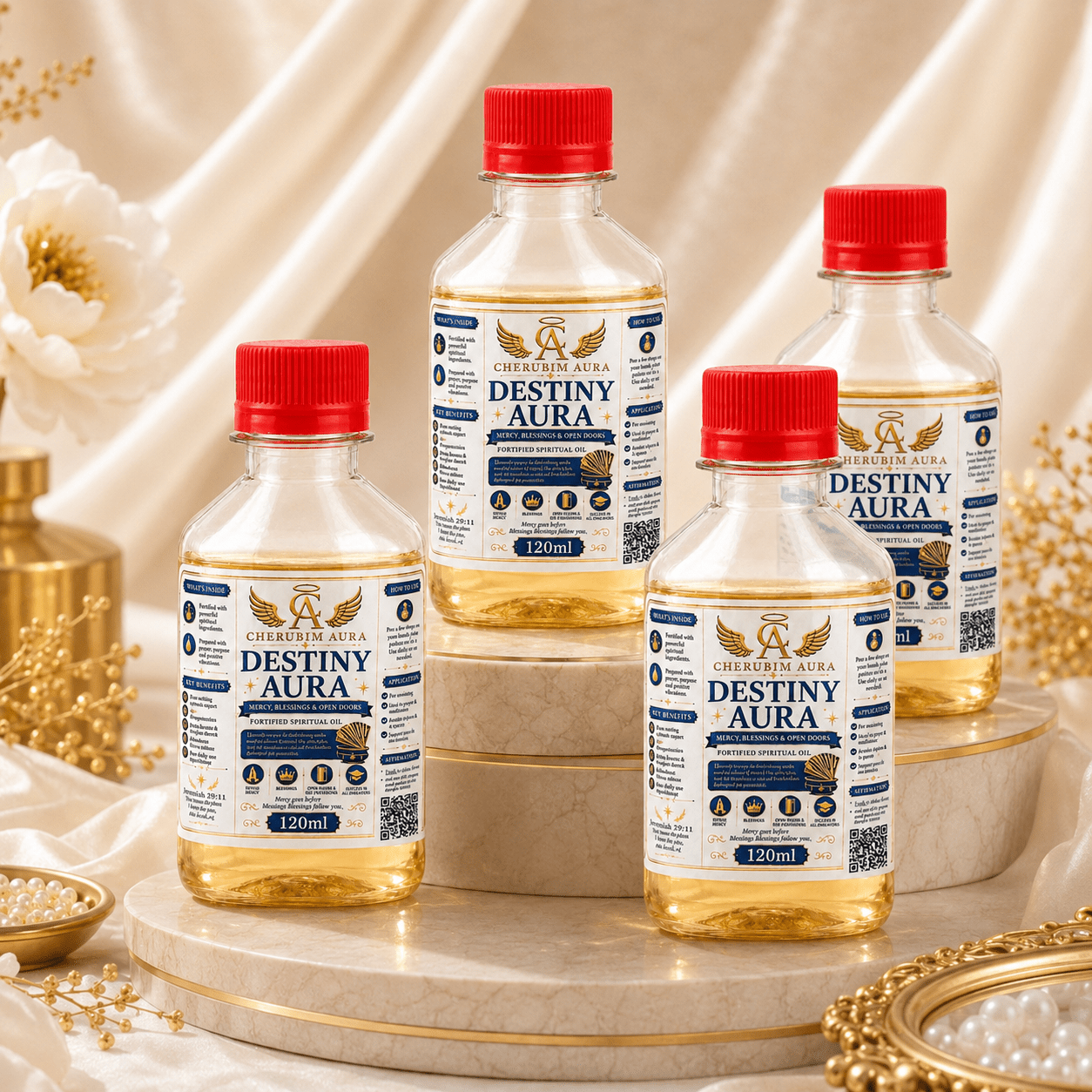 Cherubim Aura Destiny Mercy, Blessings & Open Doors Fortified Spiritual Oil – 120ml - Spiritual Oil - Cherubim Aura