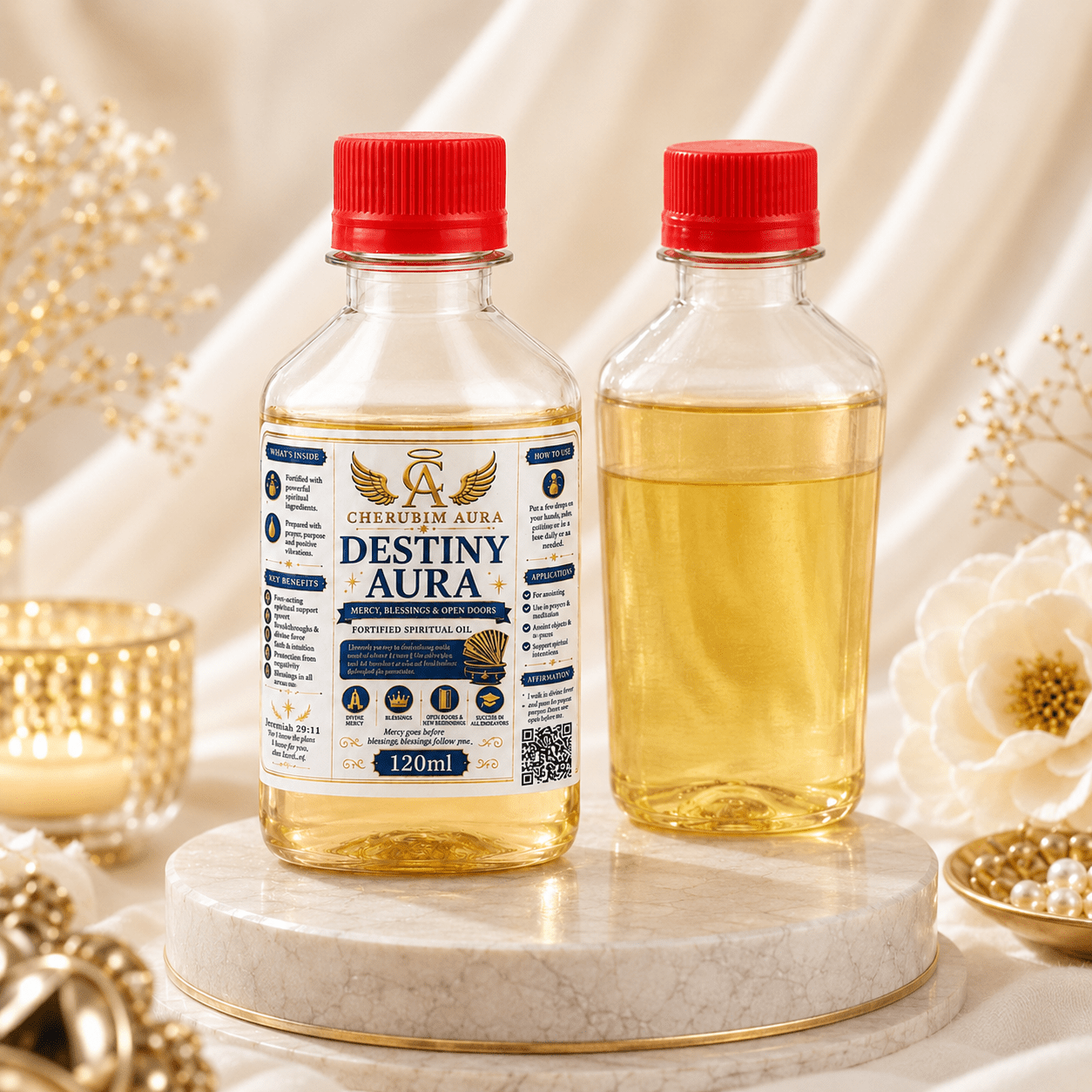 Cherubim Aura Destiny Mercy, Blessings & Open Doors Fortified Spiritual Oil – 120ml - Spiritual Oil - Cherubim Aura