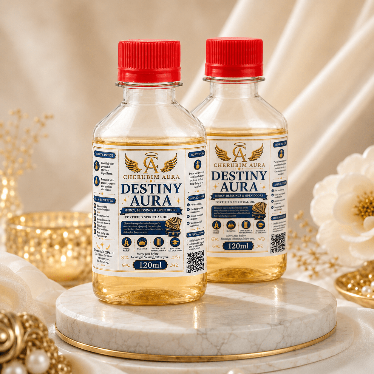 Cherubim Aura Destiny Mercy, Blessings & Open Doors Fortified Spiritual Oil – 120ml - Spiritual Oil - Cherubim Aura