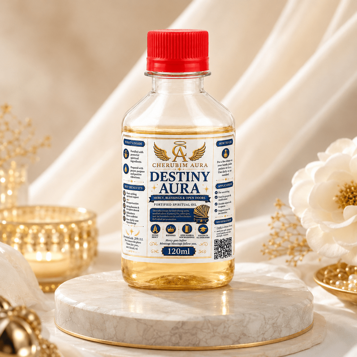 Cherubim Aura Destiny Mercy, Blessings & Open Doors Fortified Spiritual Oil – 120ml - Spiritual Oil - Cherubim Aura