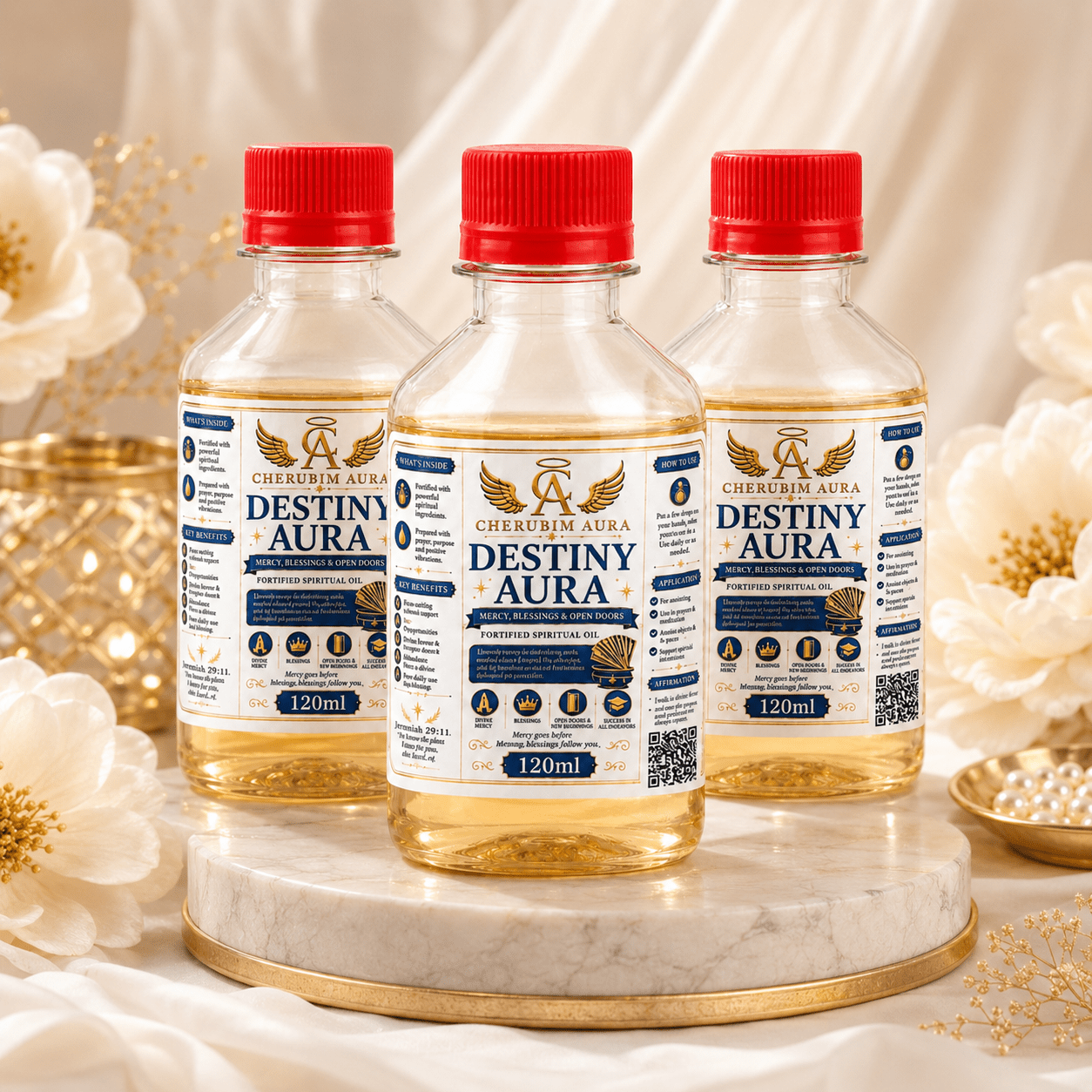 Cherubim Aura Destiny Mercy, Blessings & Open Doors Fortified Spiritual Oil – 120ml - Spiritual Oil - Cherubim Aura