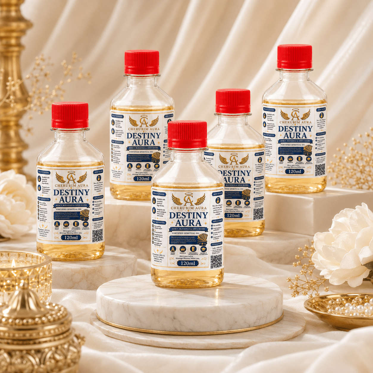 Cherubim Aura Destiny Mercy, Blessings & Open Doors Fortified Spiritual Oil – 120ml - Spiritual Oil - Cherubim Aura
