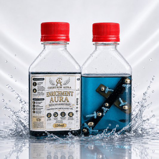 Cherubim Aura Enrichment Financial Gain & Property Wealth Fortified Oil – 120ml - Spiritual Oil - Cherubim Aura