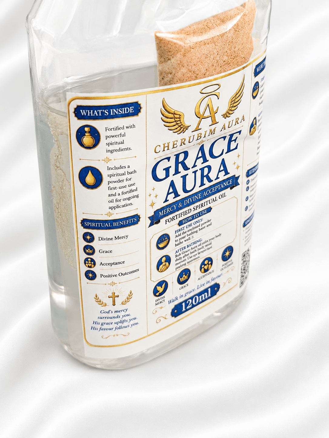 Cherubim Aura Grace Mercy & Divine Acceptance Fortified Spiritual Oil – 120ml - Spiritual Oil - Cherubim Aura