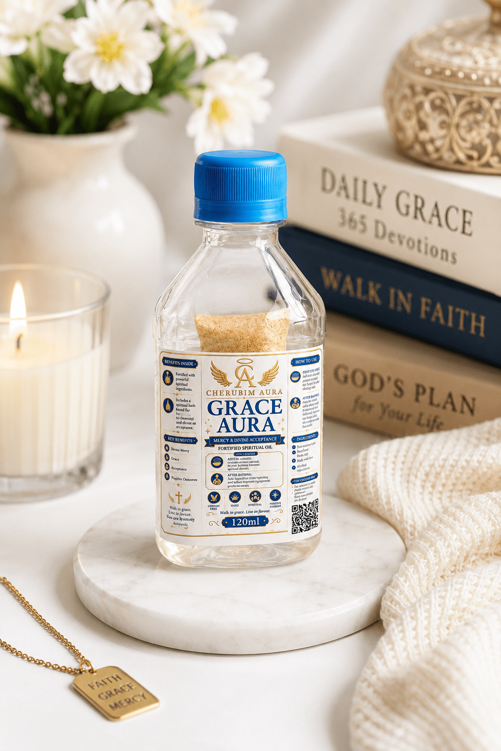 Cherubim Aura Grace Mercy & Divine Acceptance Fortified Spiritual Oil – 120ml - Spiritual Oil - Cherubim Aura