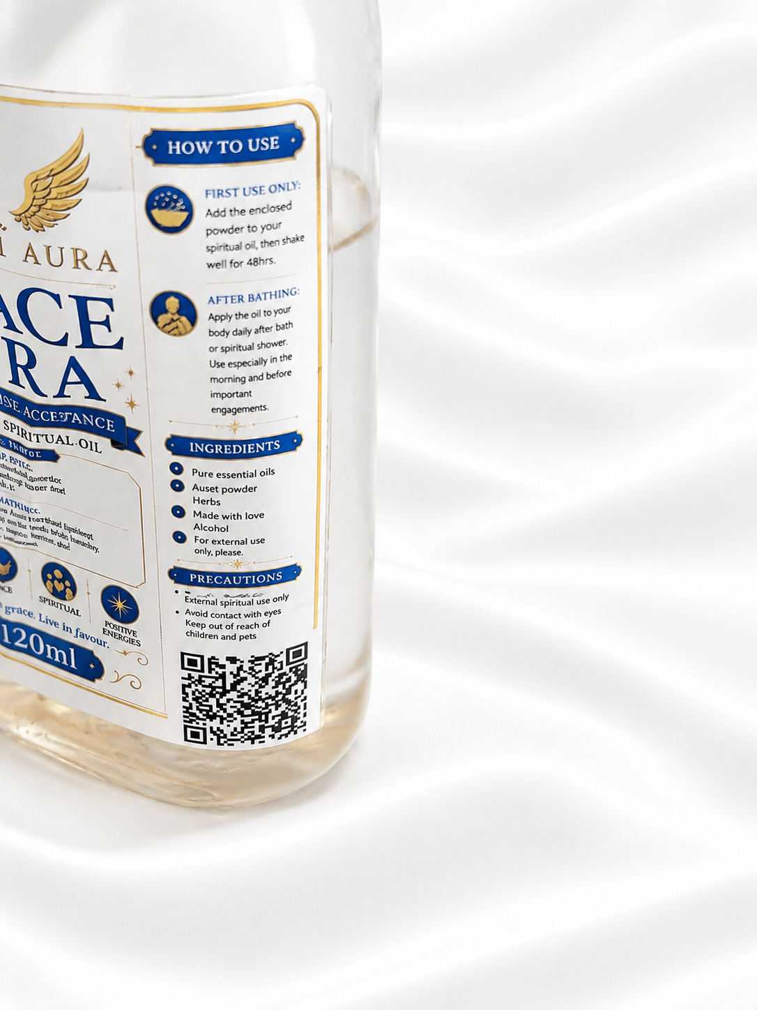 Cherubim Aura Grace Mercy & Divine Acceptance Fortified Spiritual Oil – 120ml - Spiritual Oil - Cherubim Aura