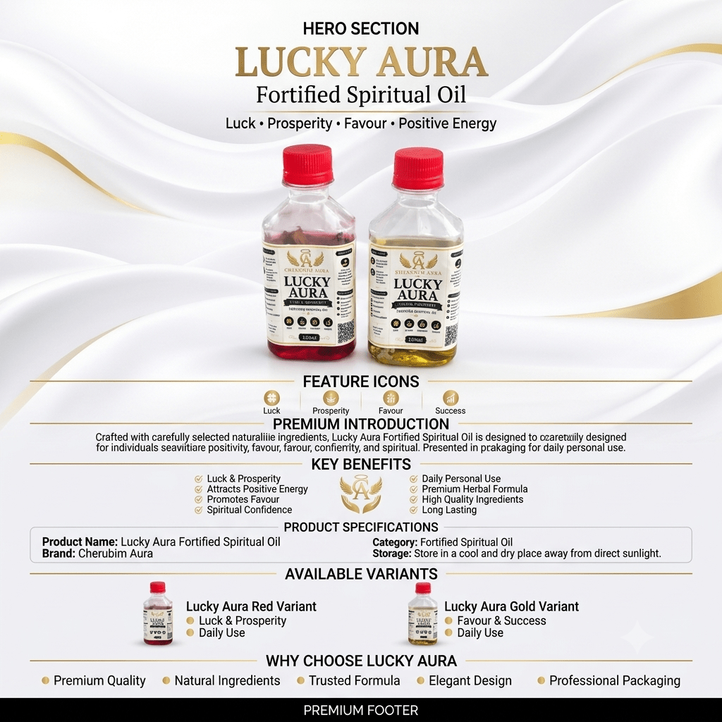 Cherubim Aura Lucky Luck & Prosperity Fortified Spiritual Oil – 120ml - Spiritual Oil - Cherubim Aura